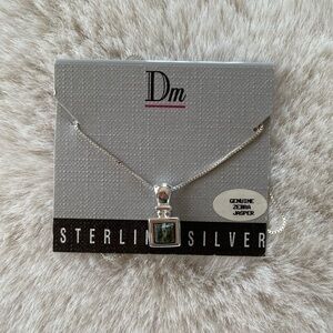 *NWT* Dm Sterling Silver Necklace with genuine Zebra Jasper Stone Pendant